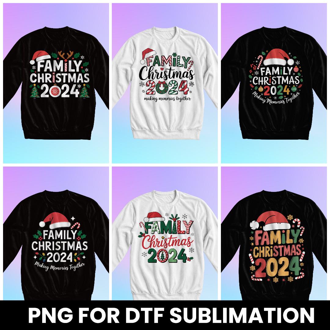 family christmas 2024 PNG DTF sublimacion playeras navideñas